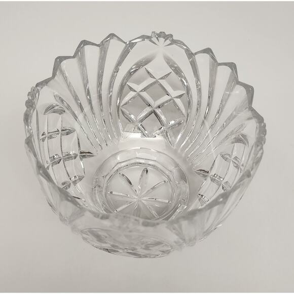Imperial Lead Crystal Bowl Pineapple Crosshatch Meridian Bowl - Picture 4 of 5